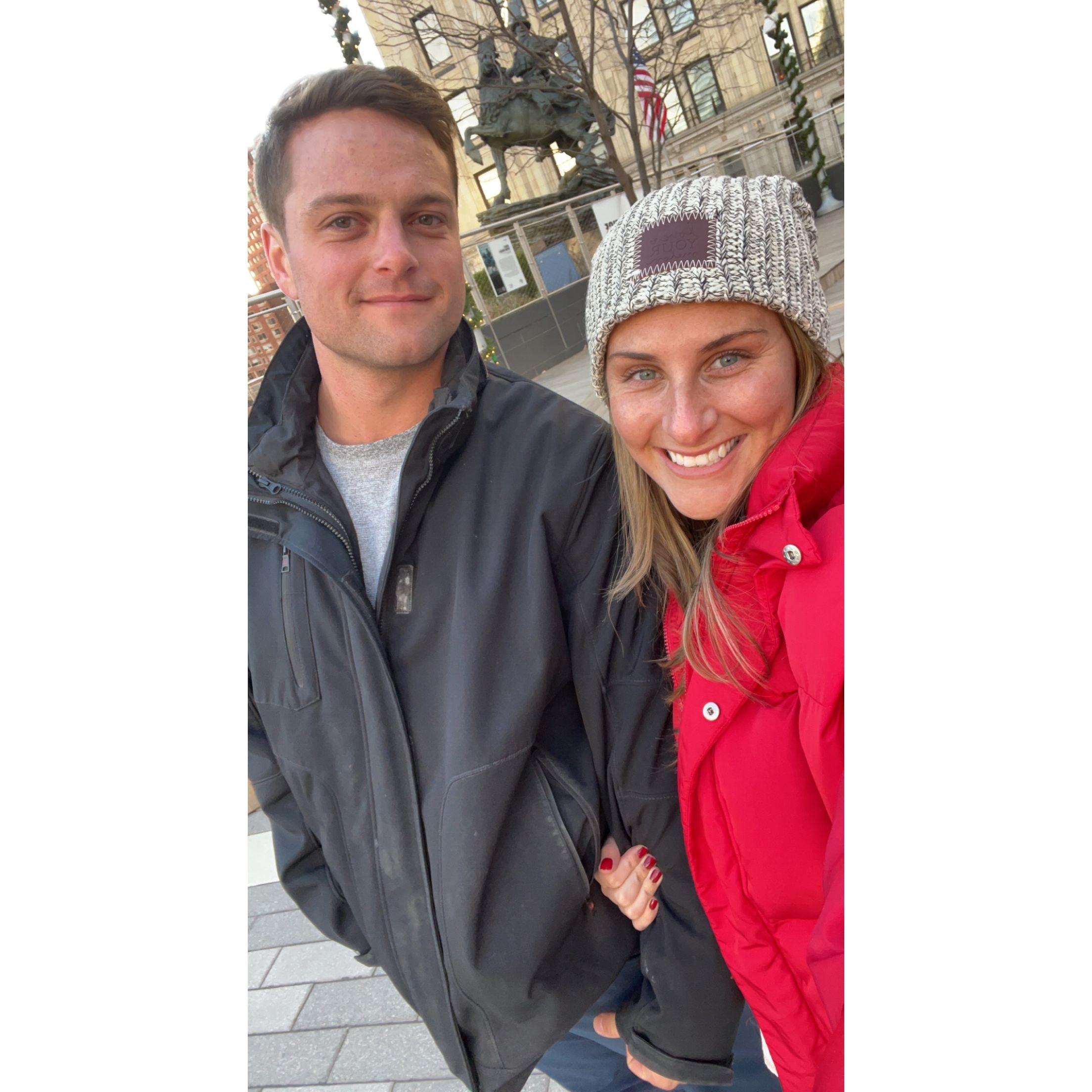 The first time Dave went to New York with Megan so he could meet her family!