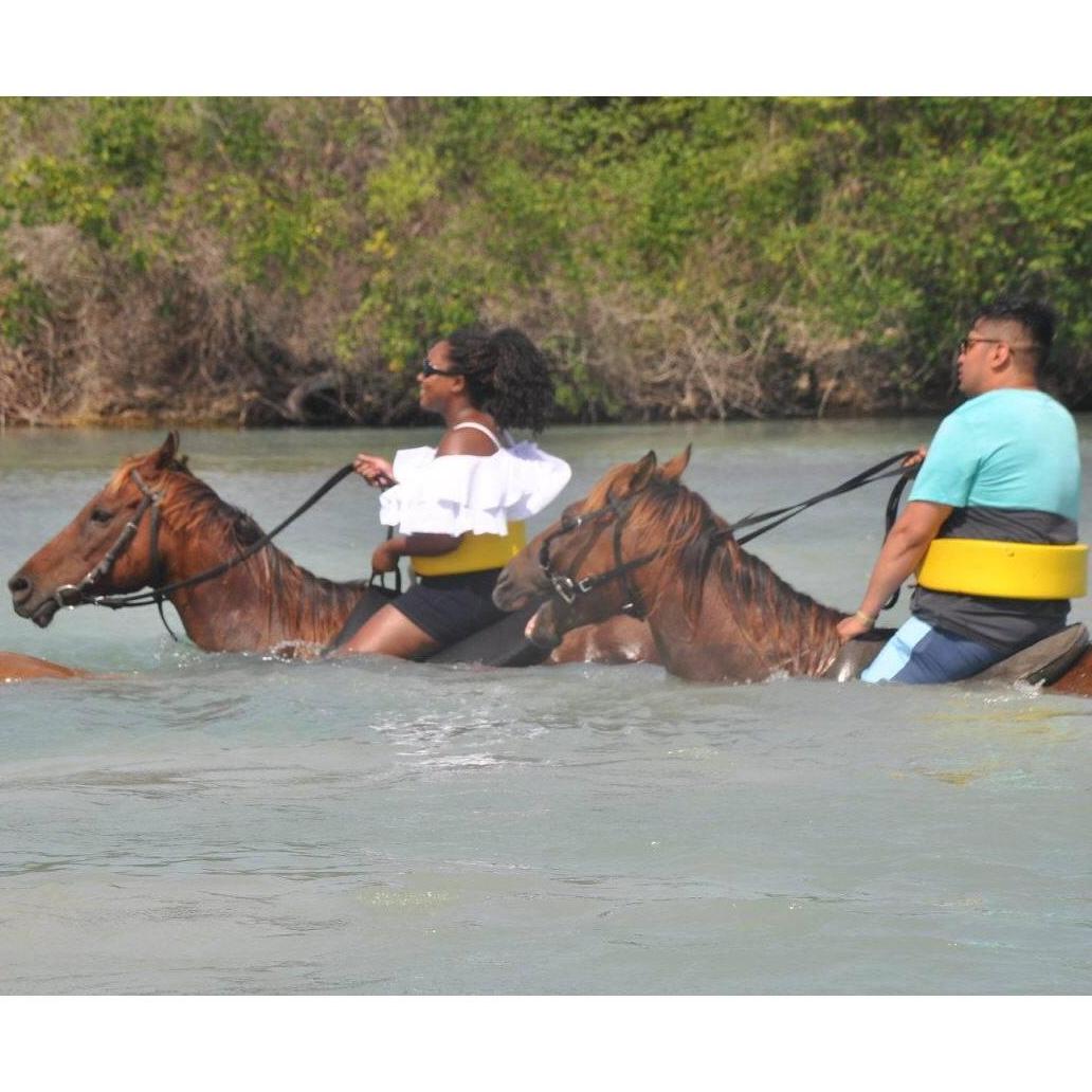 Our first time horseback riding in Falmouth, Jamaica (July 2019)