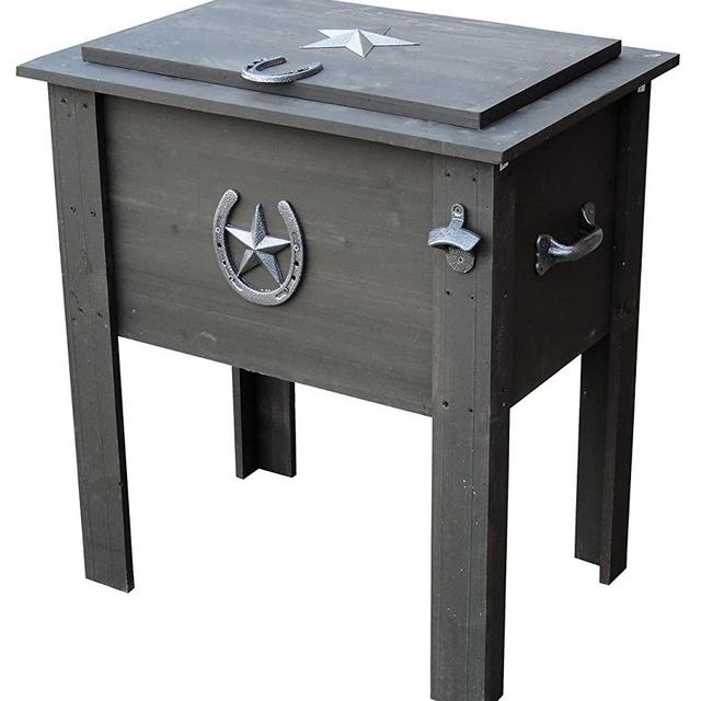 Leigh Country TX 93728 Cooler with Grey Wash Stain on Pine Wood, 54-Quart