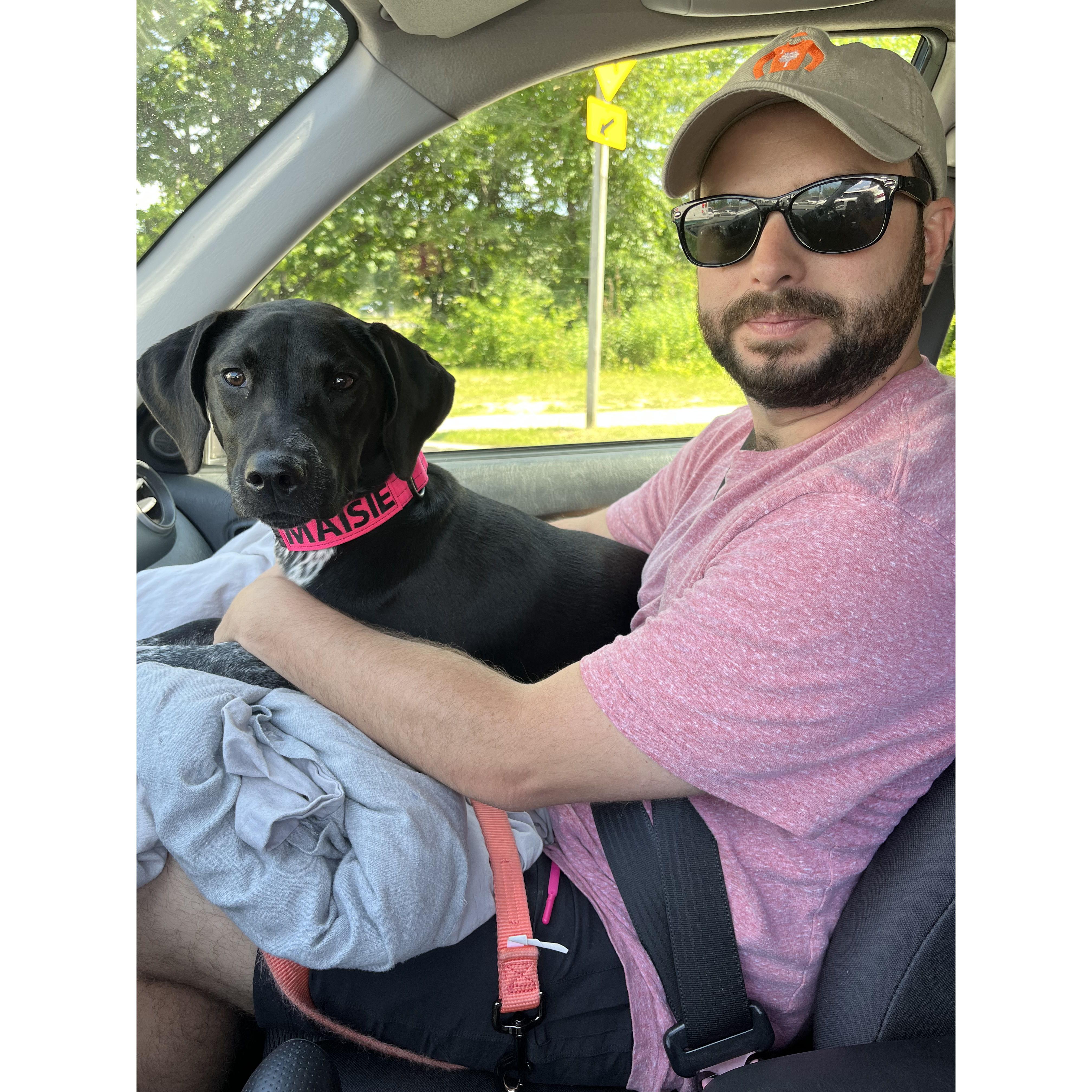 On our way to our camping trip..Rach had no idea the proposal would be happening!