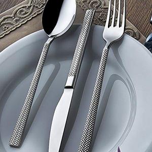 Olinda 18/10 Real Stainless Steel silverware set 20 pcs Flatware set hammered flatware silverware, Stainless steel tableware set, Sirma