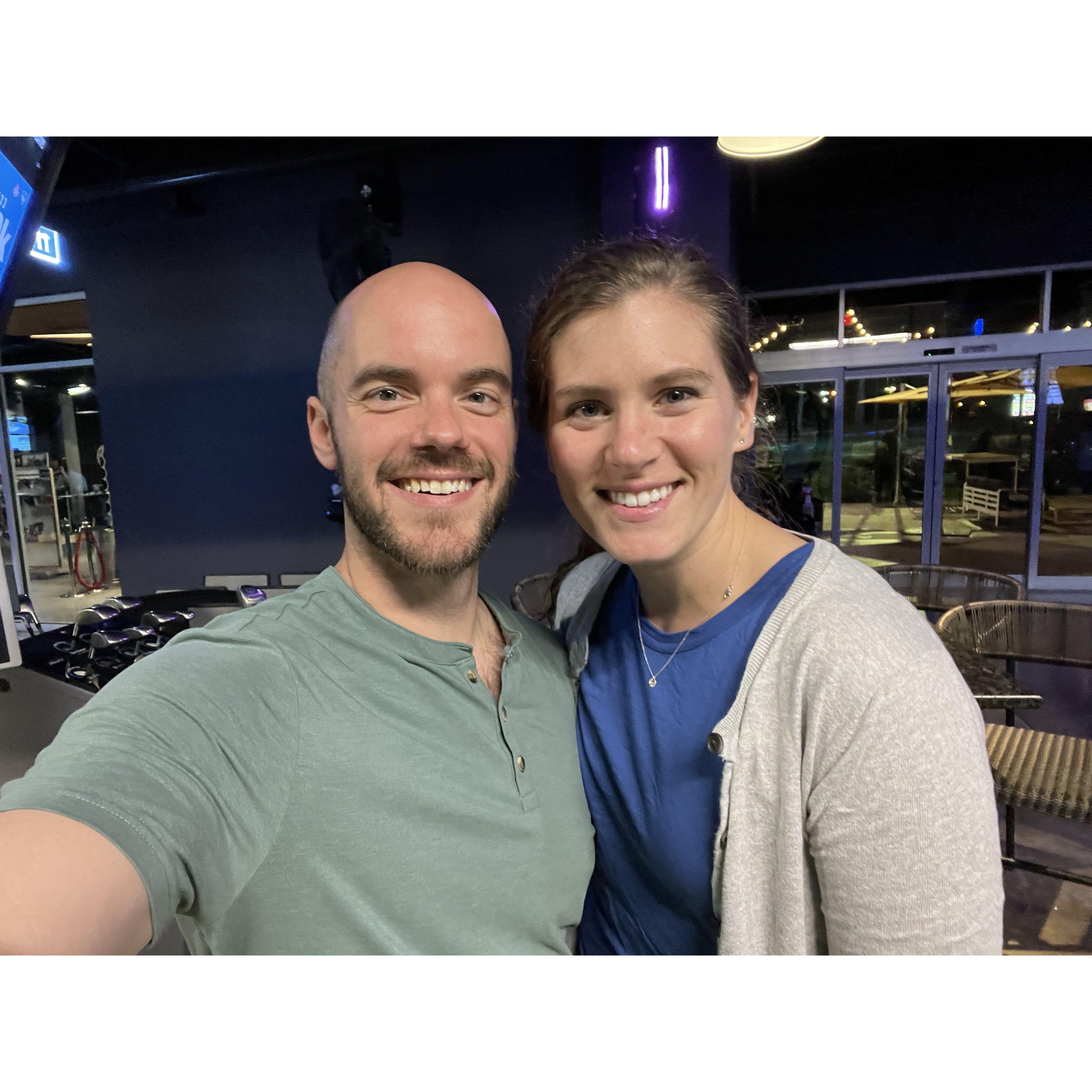 One of our earliest dates - Top Golf!