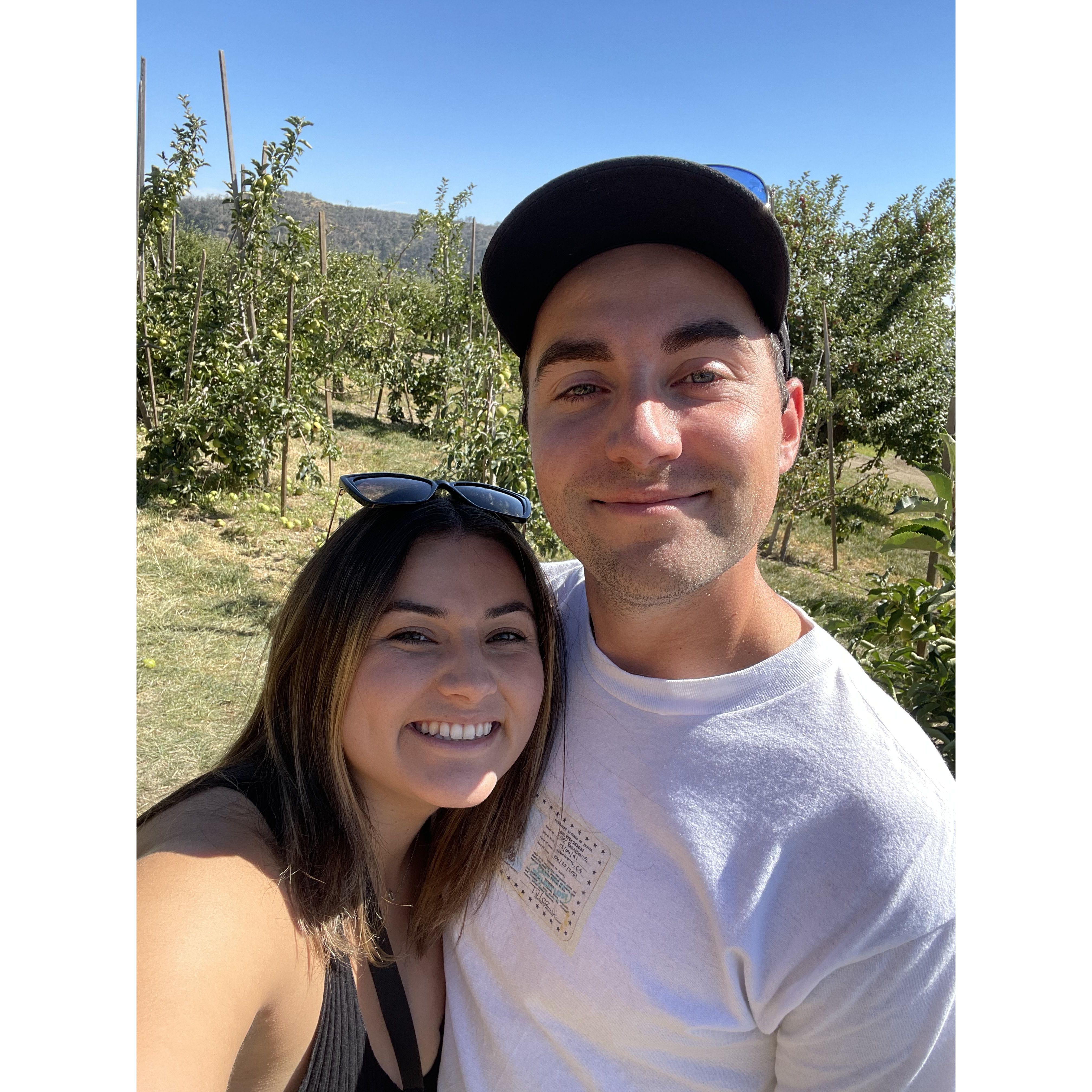 Enjoying one of our favorite fall activities, apple picking!