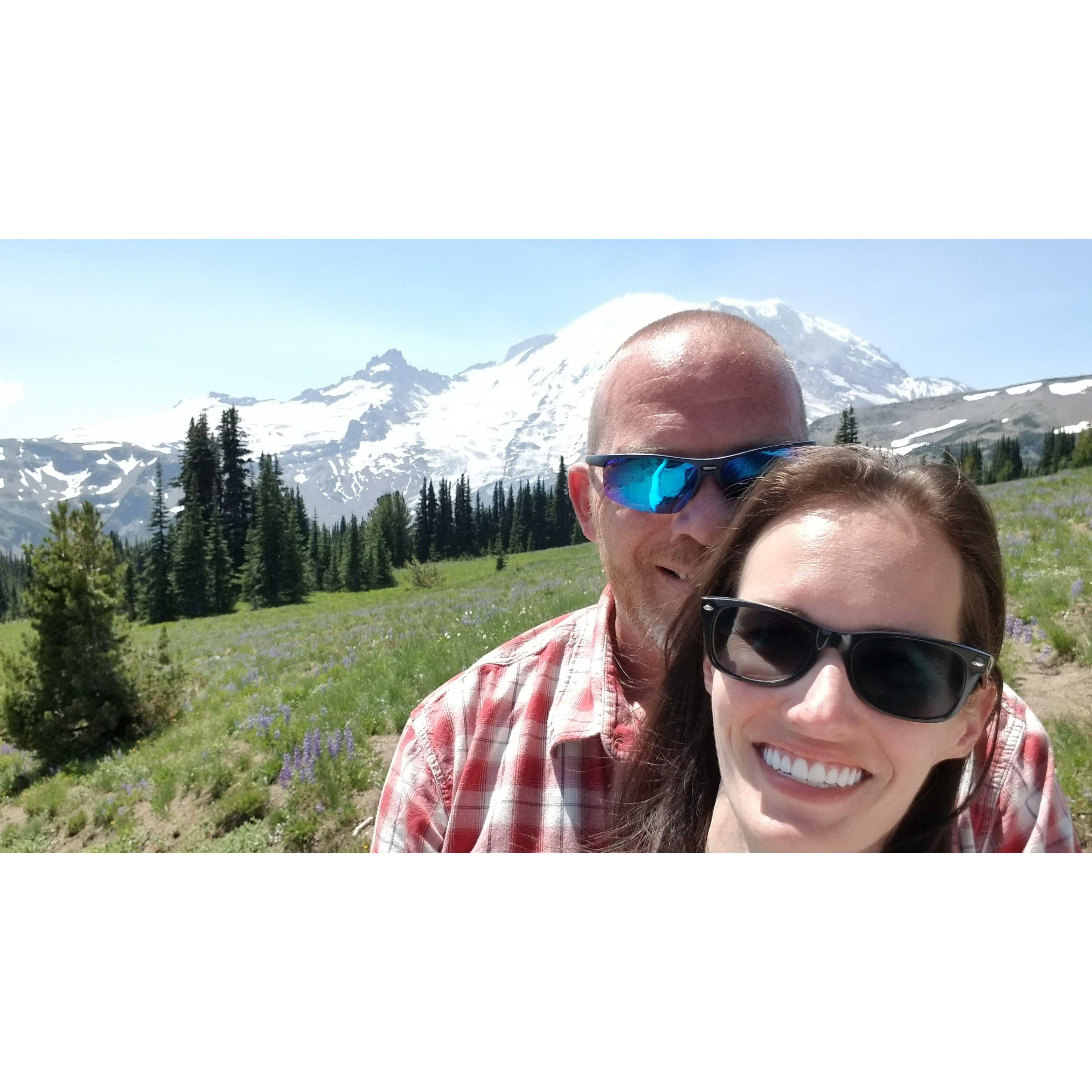 Sunrise - At Mt Ranier on our first vacation together.