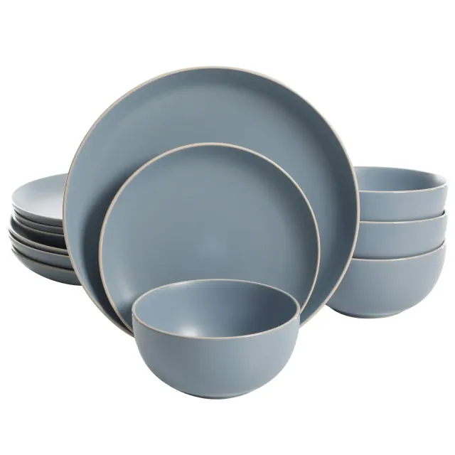 GH Rockaway 12pc Dinnerware Set - Matte Blue