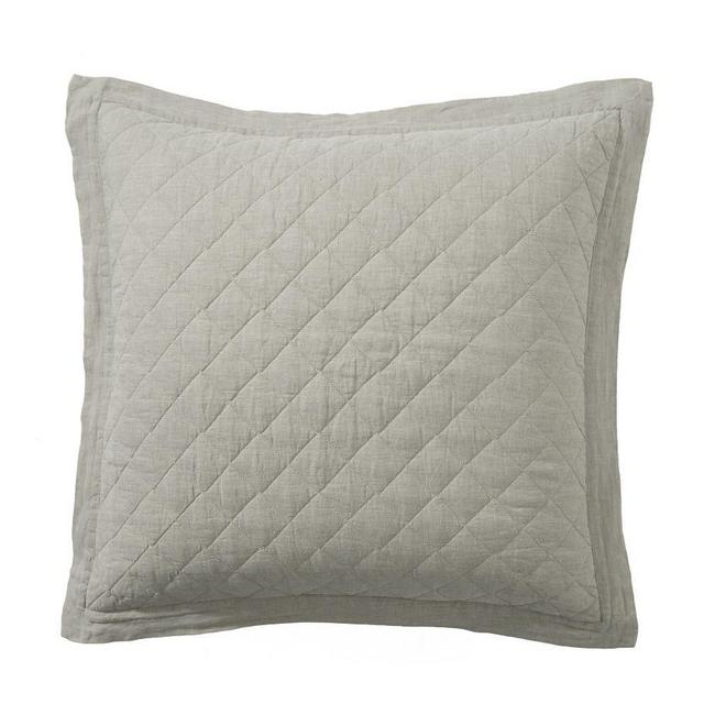 Belgian Flax Linen Diamond Euro Shams, Set of 2 Eucalyptus