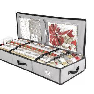 Hearth & Harbor Wrapping Paper Storage Container - Christmas Storage Bag with Interior Pockets - Gift Wrapping Organizer Storage Fits Up to 22 Rolls of 40" - Tear Proof Wrapping Paper Organizer - Macy's