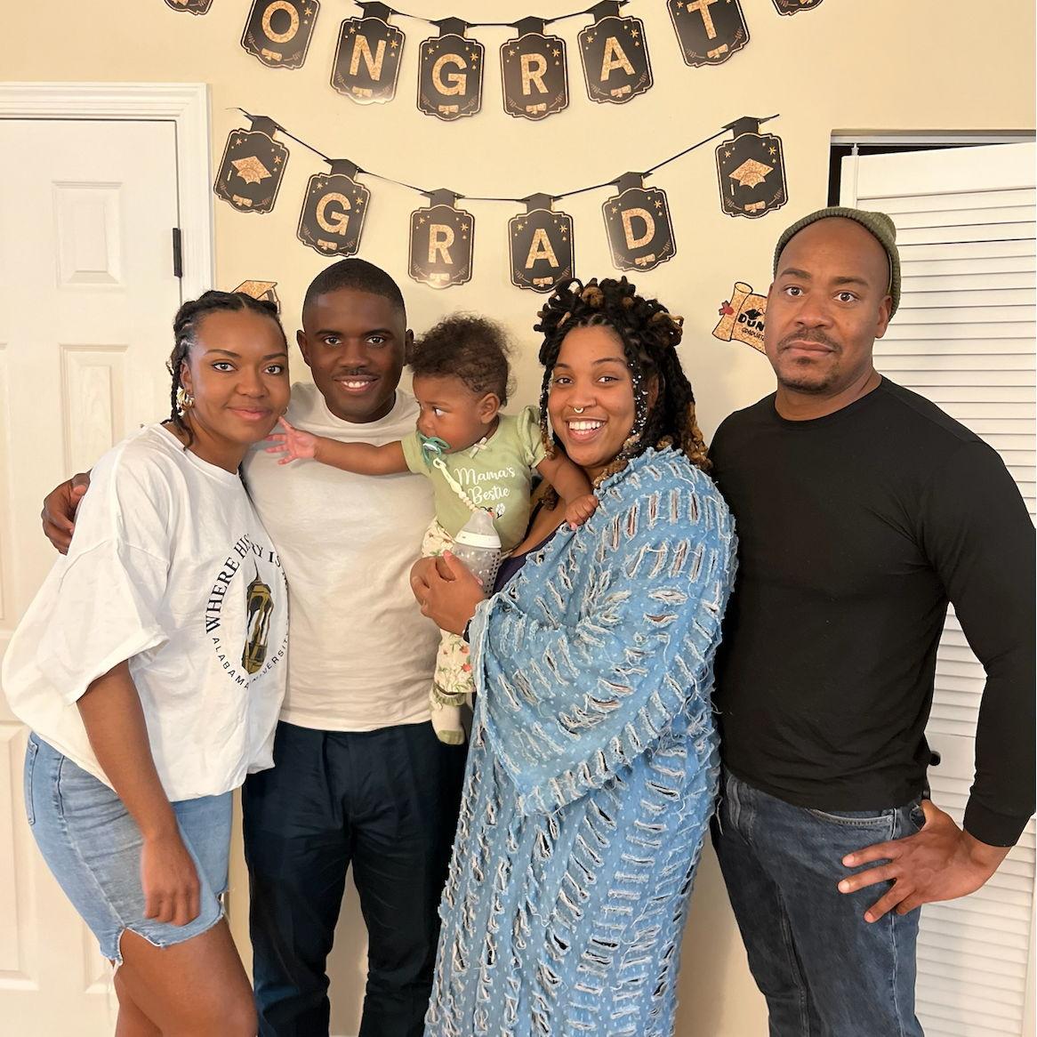 Celebrating with Lauren and her family, one of Kennedy’s best friends, and after trauma bonding through Howard med, became family. Audre reaching for Bre says it all.