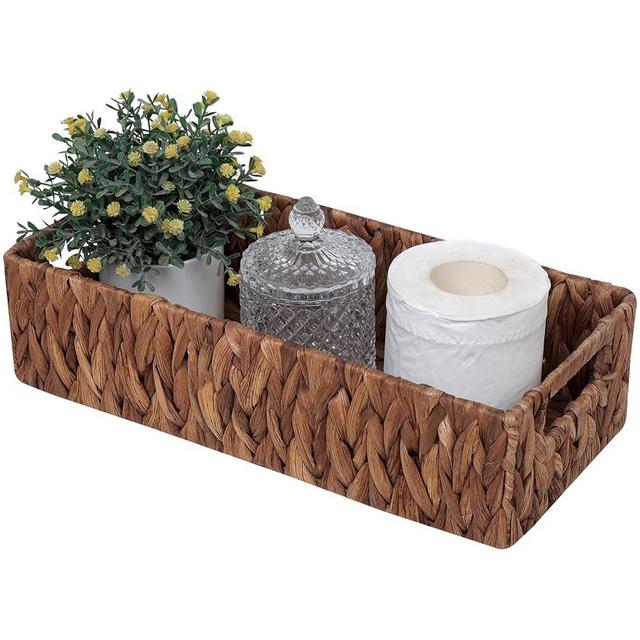 HTAYUXWO Wicker Storage Basket Bathroom Toilet Tank Toilet Paper Baskets,Toilet Paper Holders for Storage with Built-in Handles,Storage Baskets for Organizing Pantry Bathroom