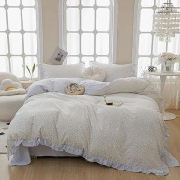 Pure Cotton Vintage Floral Duvet Cover Set - Blue Floral, King Duvet Cover + 2 King Pillowcases