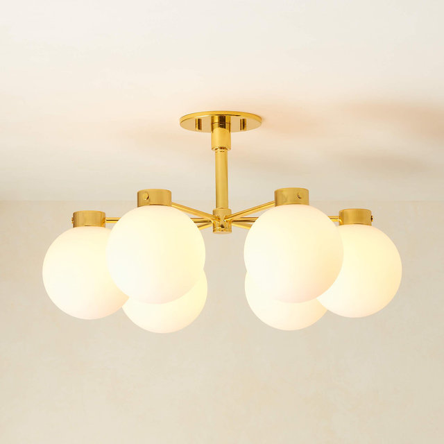 Marra 6-Light Polished Unlacquered Brass Flush Mount Light