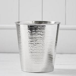Hammered Nickel Wastebasket