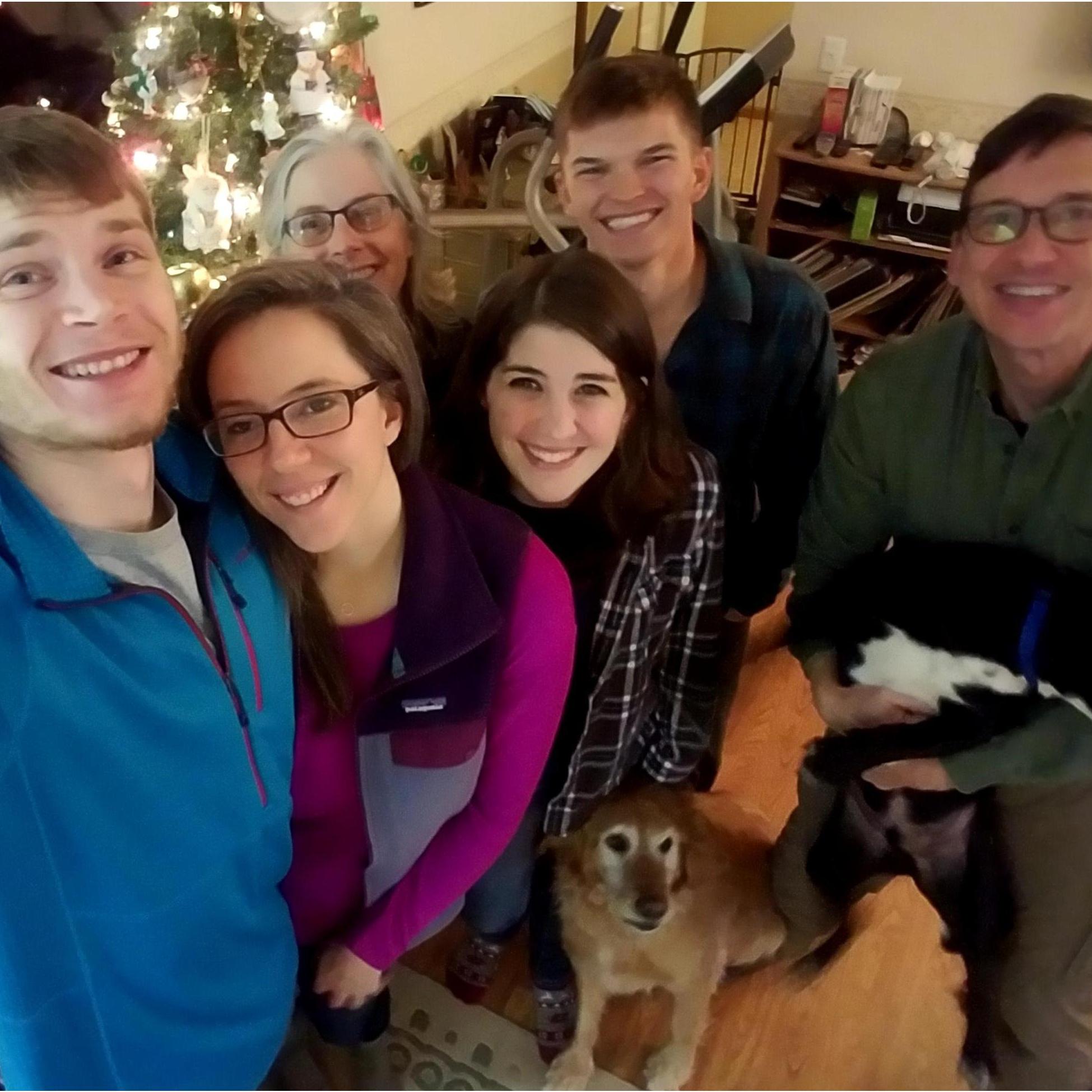 First Smith Christmas for Matt and Max (the black dog) 2017