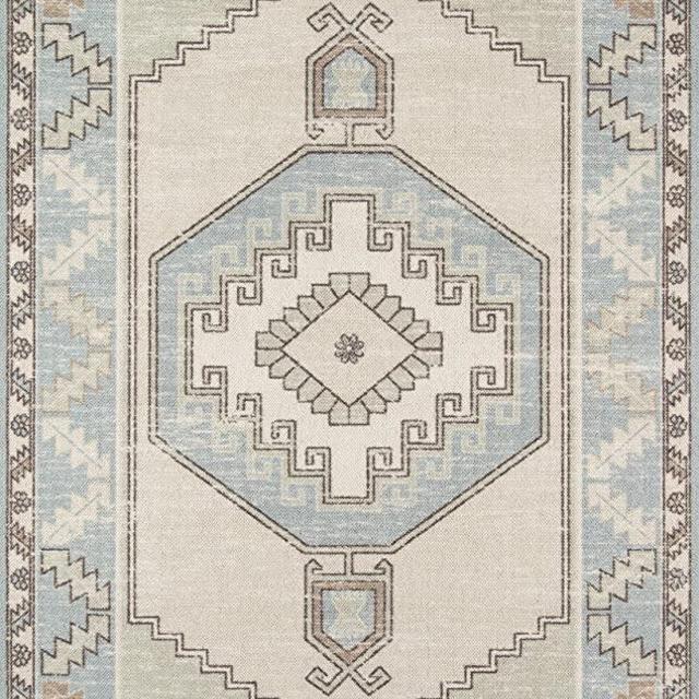 Momeni Anatolia Wool and Nylon Area Rug 3'3" X 5' Light Blue