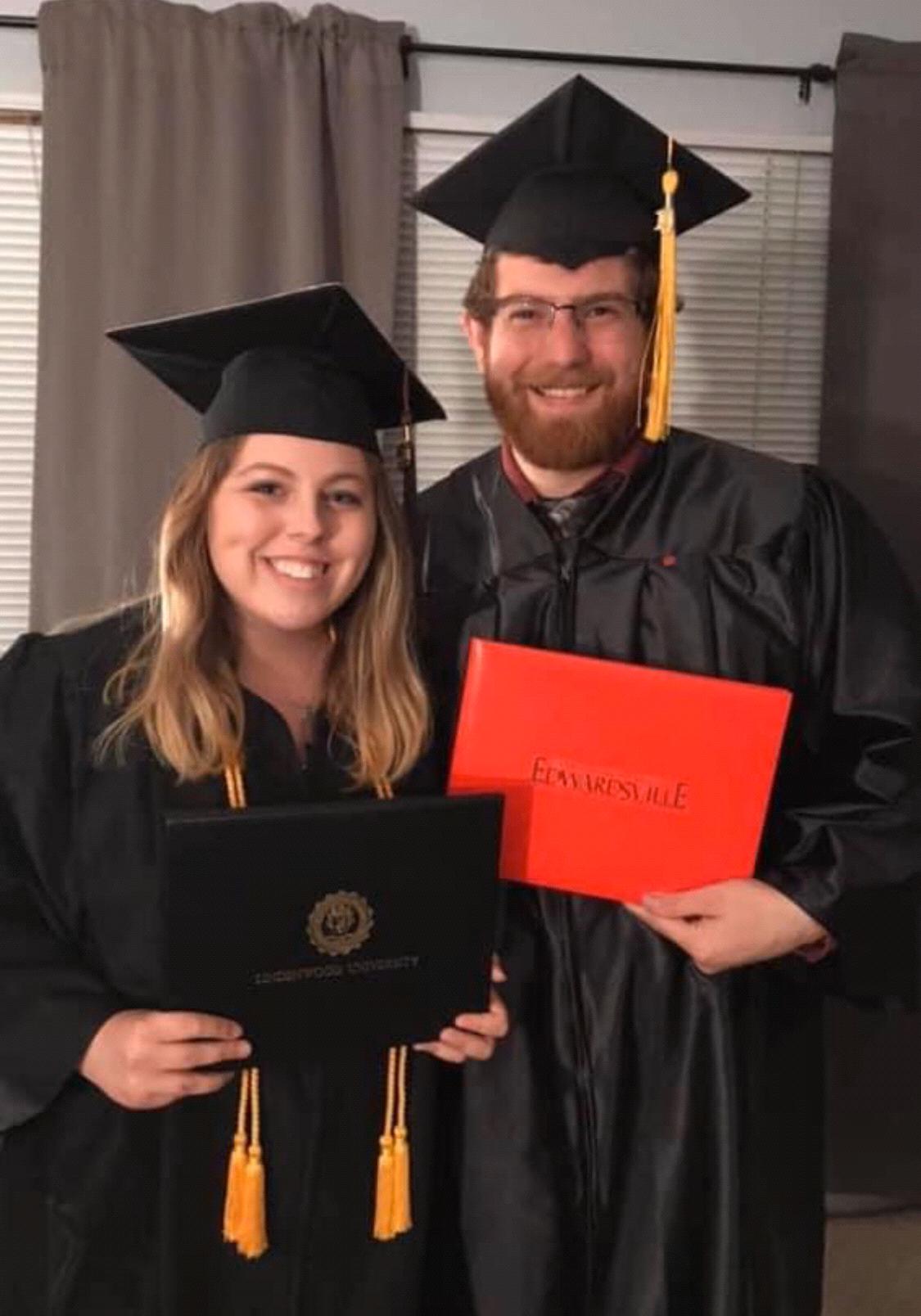 Both graduated in 2019! They had their ceremonies on the same day: Allison had hers in the morning, and Cody had his in the afternoon.