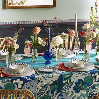 Blue Italian Steccato 16-Piece Dinnerware Set