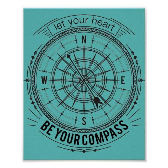 Let Your Heart Be Your Compass Poster