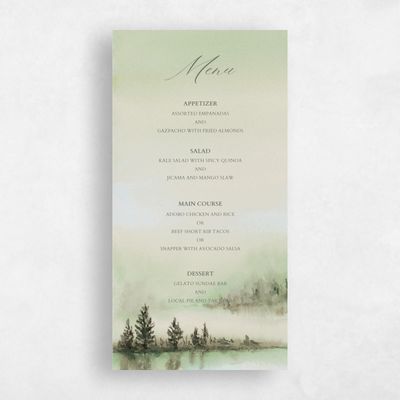 Green Nautical Wedding Menu - Colt