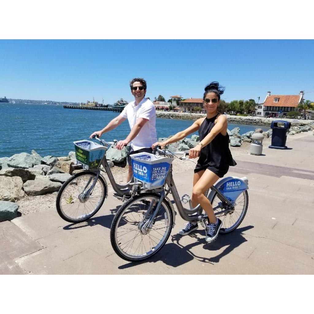 Seaport Village, San Diego - hours before Jonathan proposed. He had the ring in his pocket when this photo was taken!