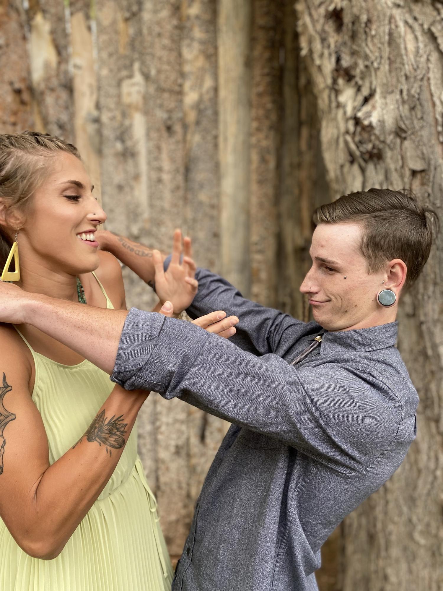 Trying to take a nice picture at our friend’s wedding