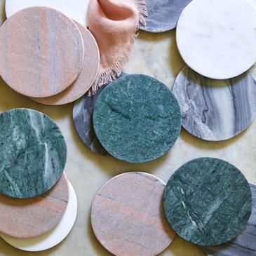 PINK MARBLE MODERNIST COASTERS