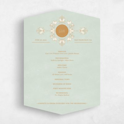 Green Diamond Wedding Program - Montavilla