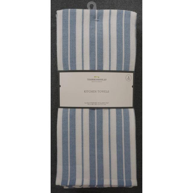 5pk Cotton Assorted Kitchen Towels White/Blue - Threshold™