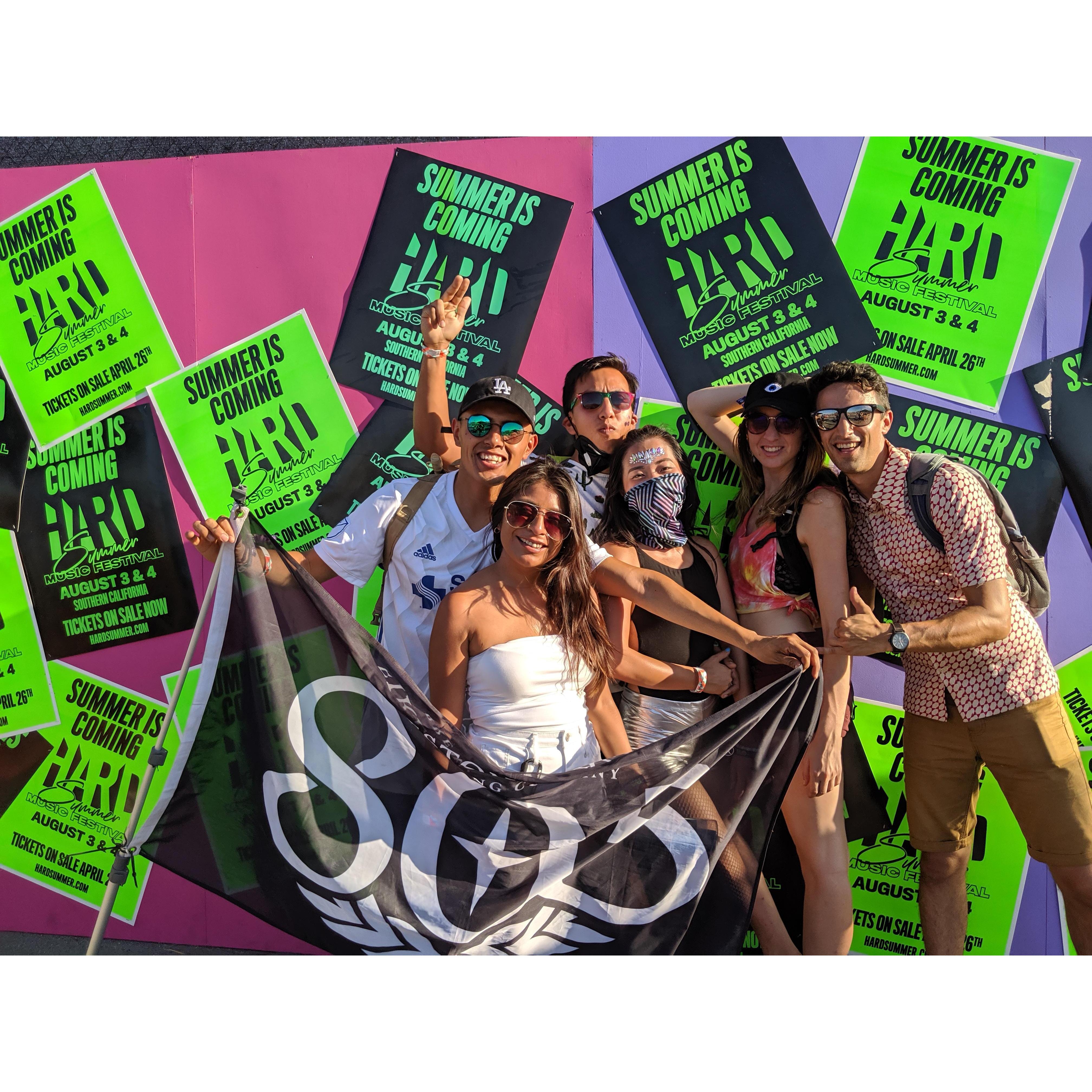 Our second time at HARD Summer, the music festival where we first met back in 2016 in the crowd. This time was 2021 with Juan, Nora, Mang-ling, and Gilbert, who are all in our wedding party