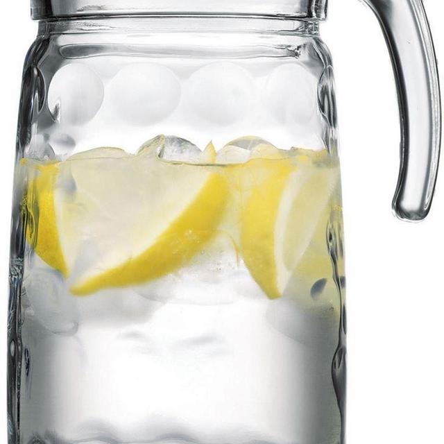 Palais Glassware Cercle Collection; Clear Glass Set with Circle Design (64 Oz Pitcher, Clear)