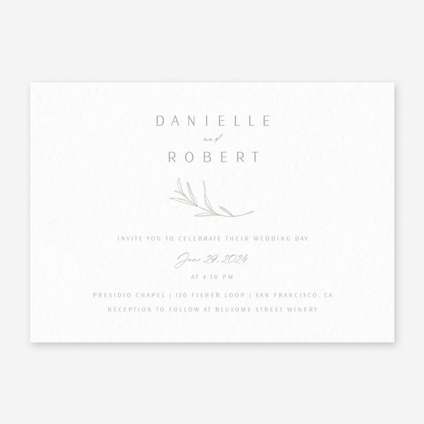 Avila Landscape Letterpress | Sage | Zola Wedding Invitations