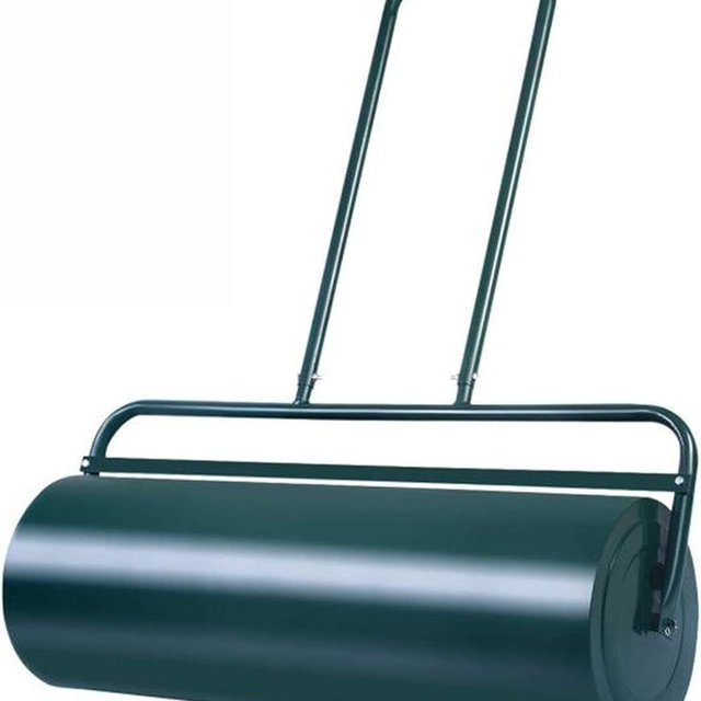 Goplus Lawn Roller, Push/Pull/Tow Behind Water/Sand Filled Steel Sod Drum Roller with U-Shaped Handle, Yard Roller for Garden Backyard Grass, 17 Gallon/63 L, 36"x12", Green