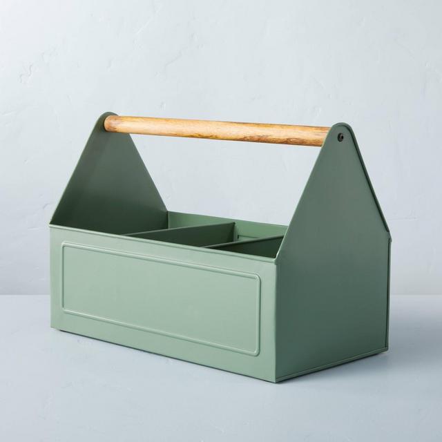 Divided Metal Garden Caddy Light Green - Hearth & Hand™ with Magnolia
