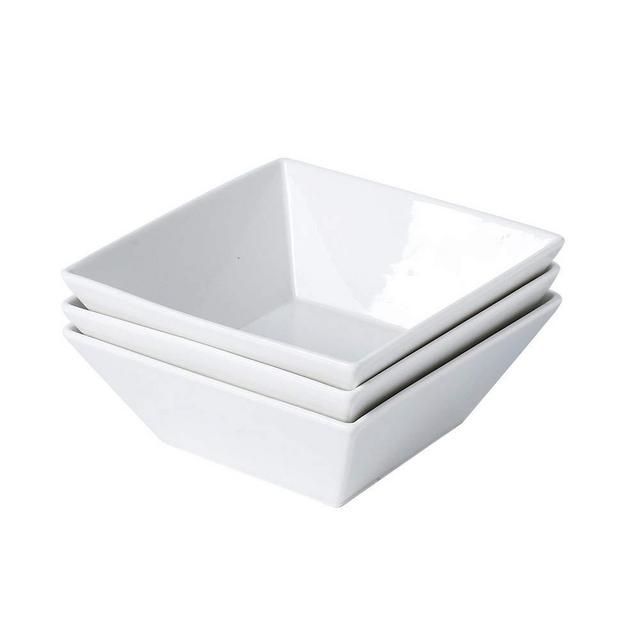 Porlien Classic Square 20-ounce Bowls Set of 3