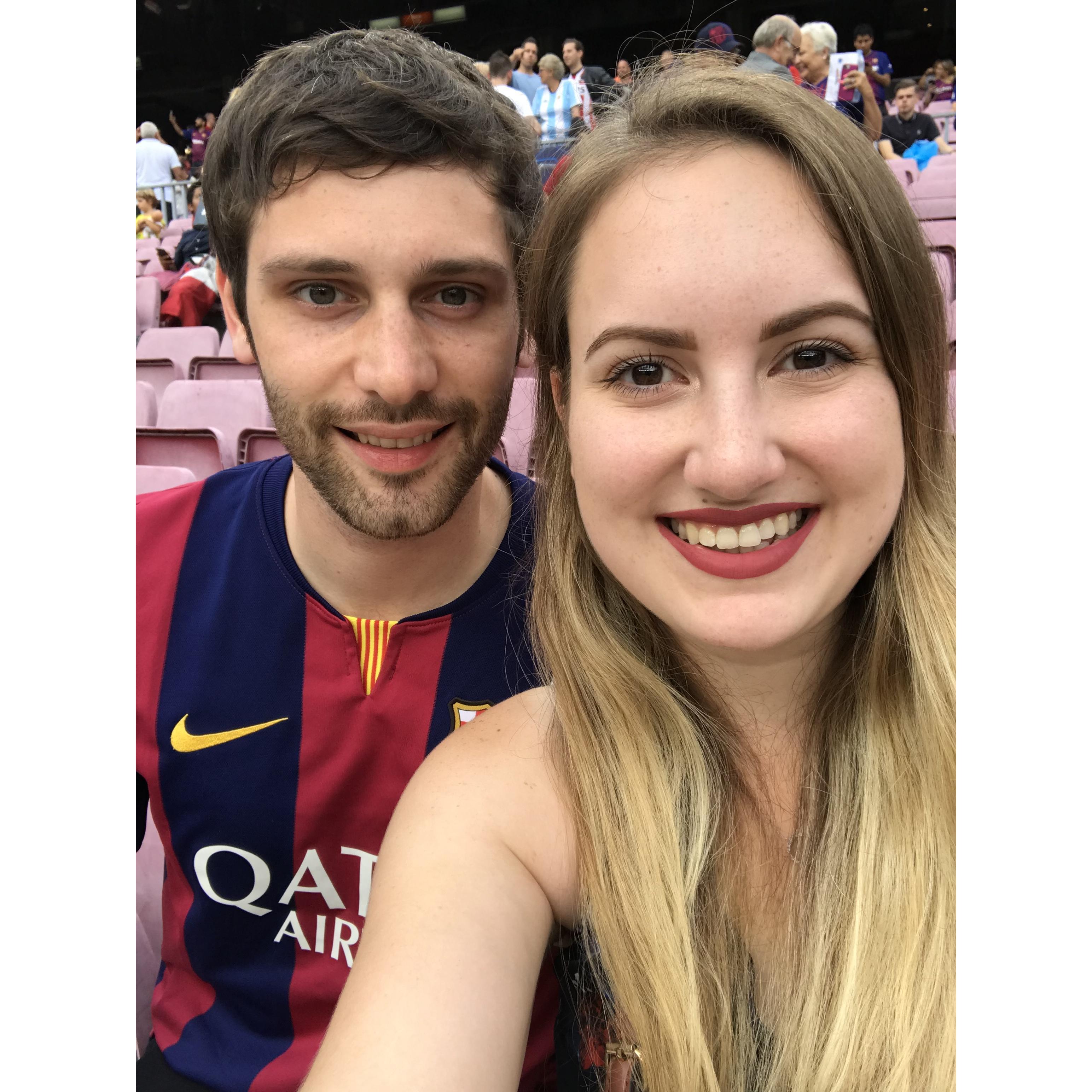 At our first Barcelona FC game!