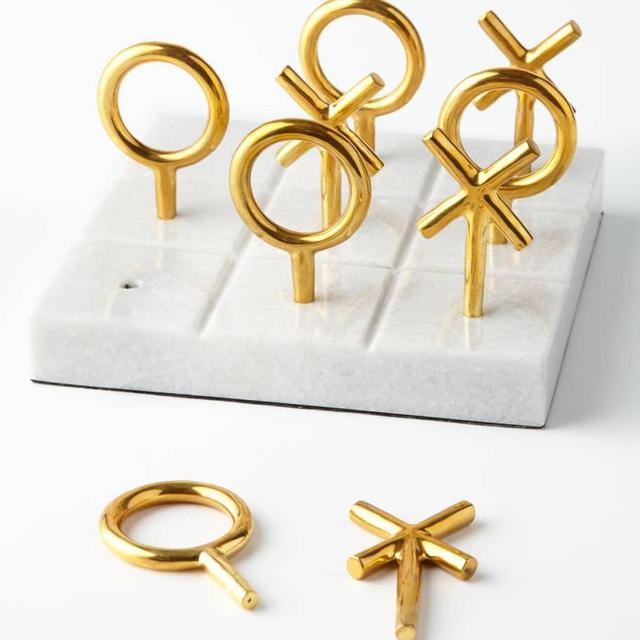 Jonathan Adler Brass Tic Tac Toe Set