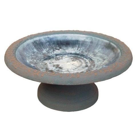 Fiber Clay Bird Bowl with Small Base