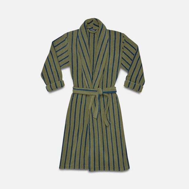 Super-Plush Robe - Striped Fresh Moss - Size XL