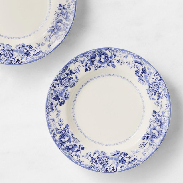 English Floral Appetizer Plates, Set of 8