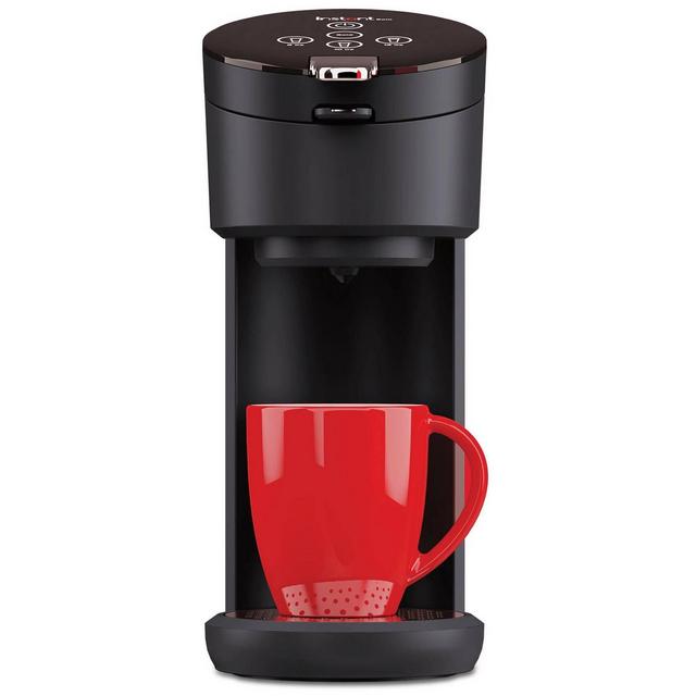 Instant Solo Single Serve Coffee Maker, Ground Coffee and Pod Coffee Maker, Includes Reusable Coffee Pod - Charcoal
