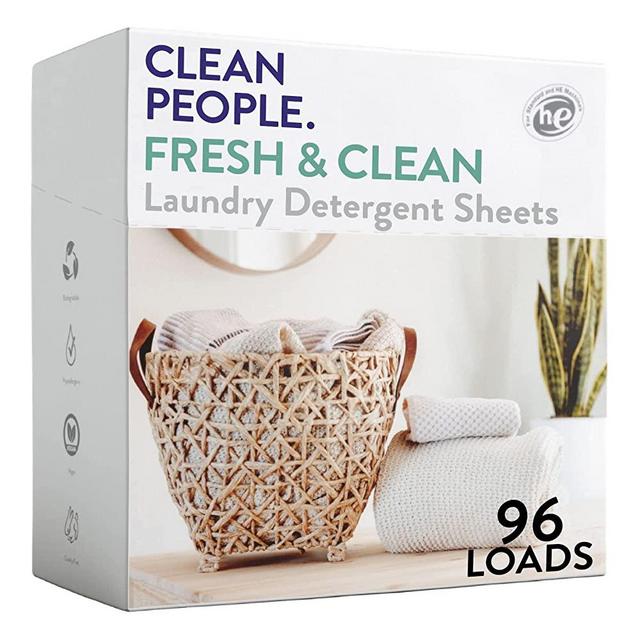 Clean People Ultra Concentrated Laundry Detergent Sheets (Fresh Scent 96 Pack)