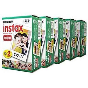 Fujifilm INSTAX Mini Instant Film 10 Pack = 100 SHEETS (White) For Fujifilm Mini 8 & Mini 9 Cameras