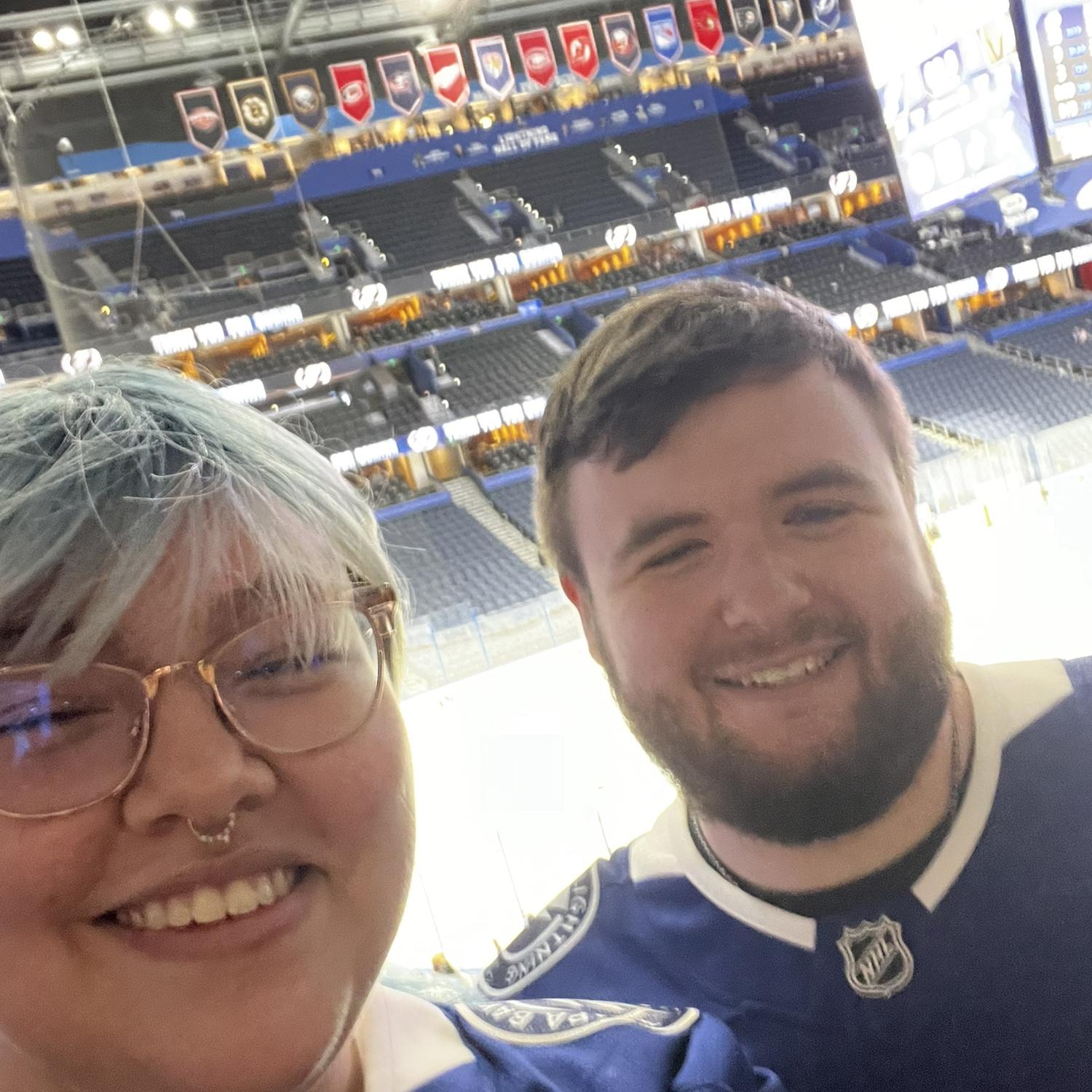 Our first hockey game together, October 2024