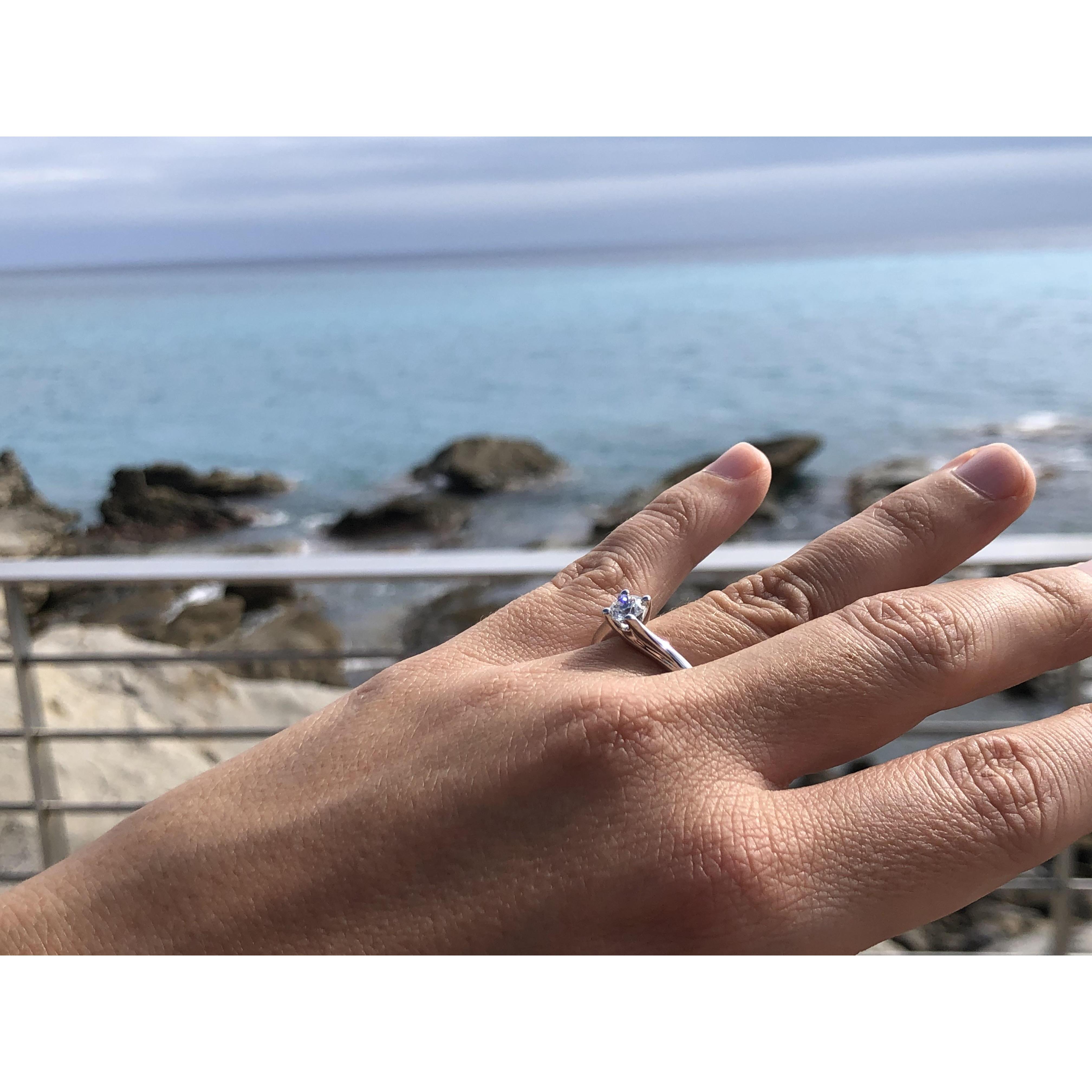 We got engaged!! On 10/9/19 in Bordighera!