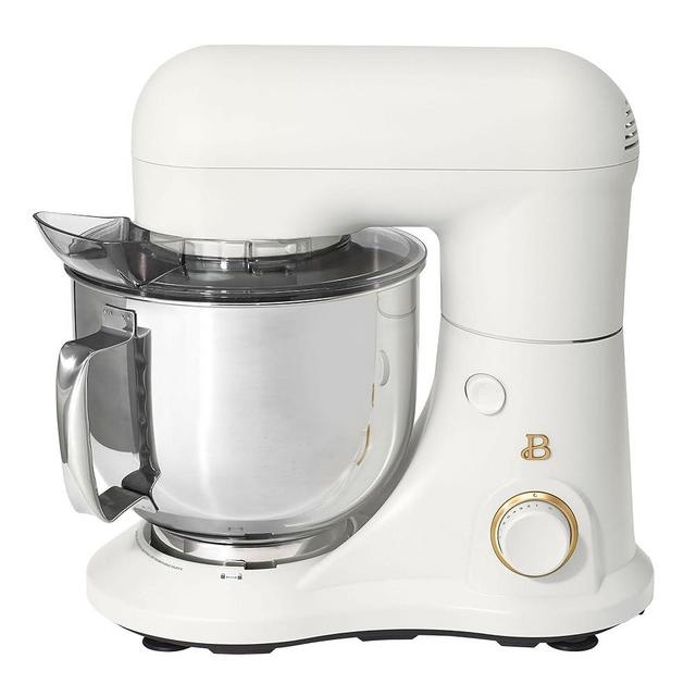 IT'S BRAZILIAN Beautiful 5.3 Qt Stand Mixer, White Icing with Flat Beater, Dough Hook, Balloon Whisk