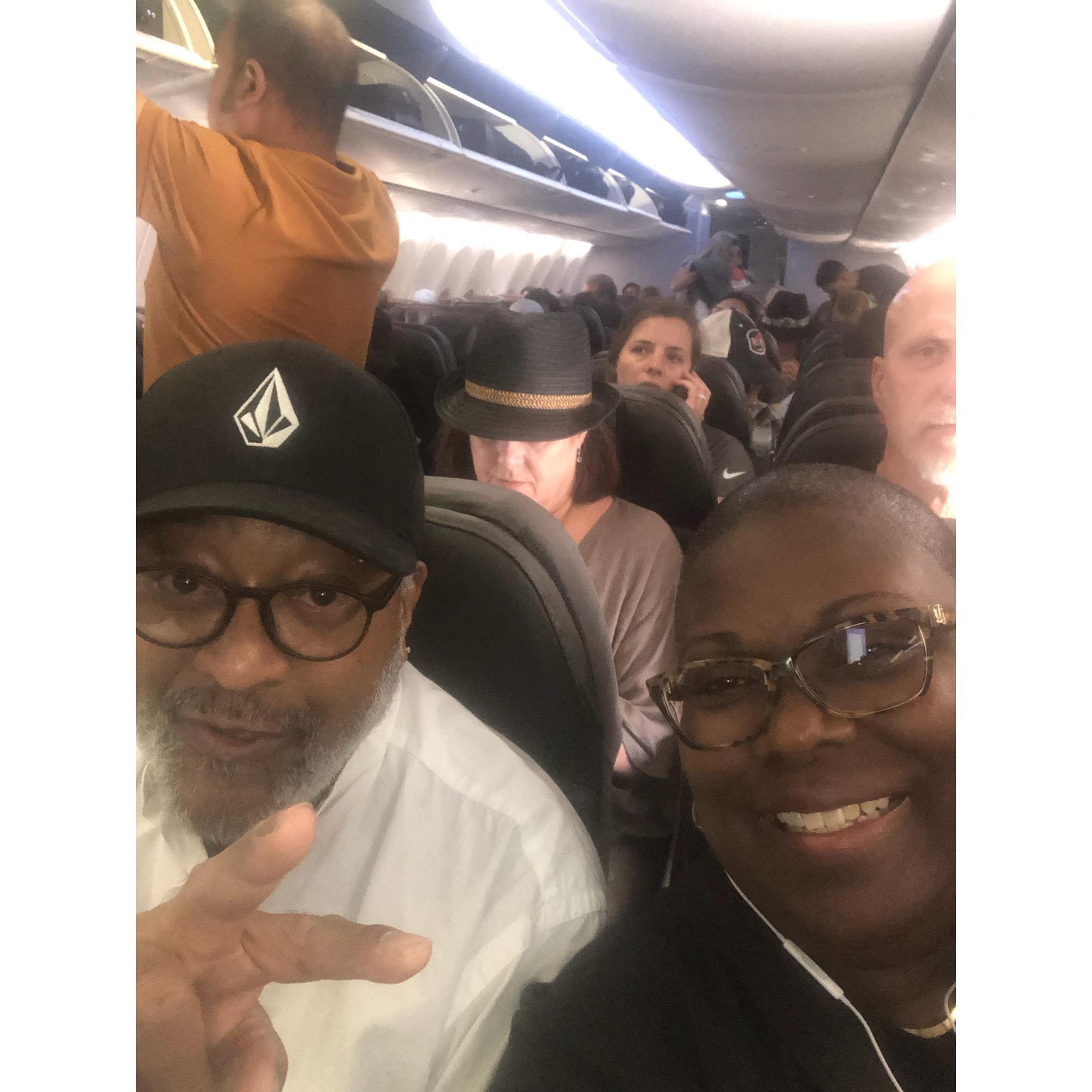 We were flying off to Mexico. Enjoying life.