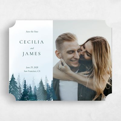 Blue Ticket Wedding Save the Date - Bridlewood Photo