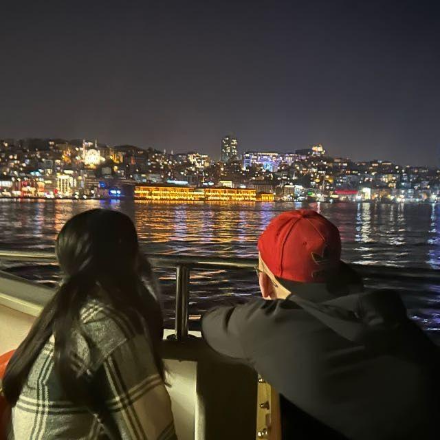 We got to know each other while working on the same team and sharing a flat - an interesting start to our love story! Telling our team and friends we were together was a big moment for us. Here’s a photo from that day by the Bosphorus.