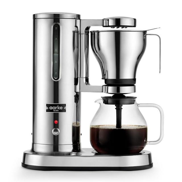 aarke Coffee Maker - Electric Drip Filter Coffee Brewer, Stainless Steel, Glass Carafe, Smart Hot Plate, 10 Cup Capacity, 250 mL