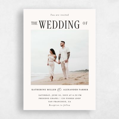 Beige Wedding Invitation - Dove Photo