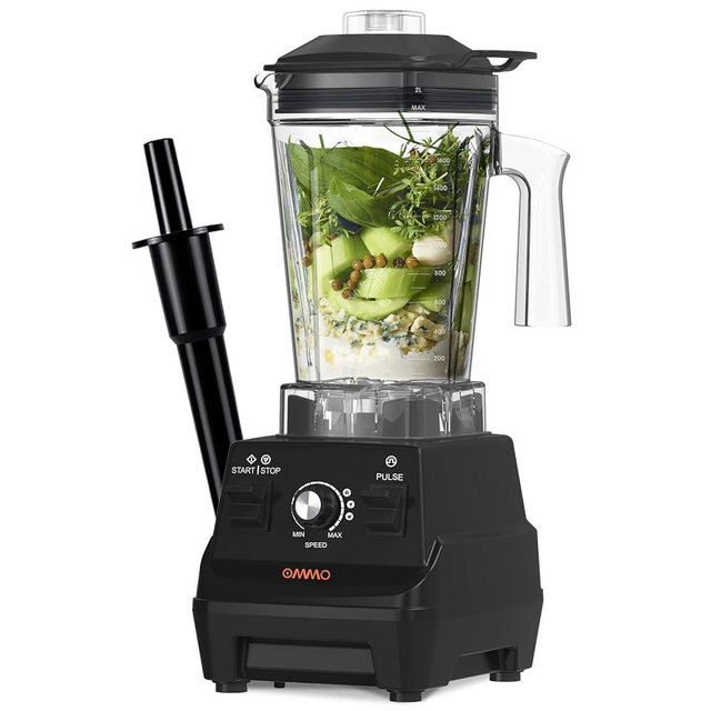 OMMO Blender 1800PW, Professional High Speed Countertop Blender with Durable Stainless Steel Blades, 60oz BPA Free Blender for Shakes and Smoothies, Nuts, Ice and Fruits, Dishwasher Safe